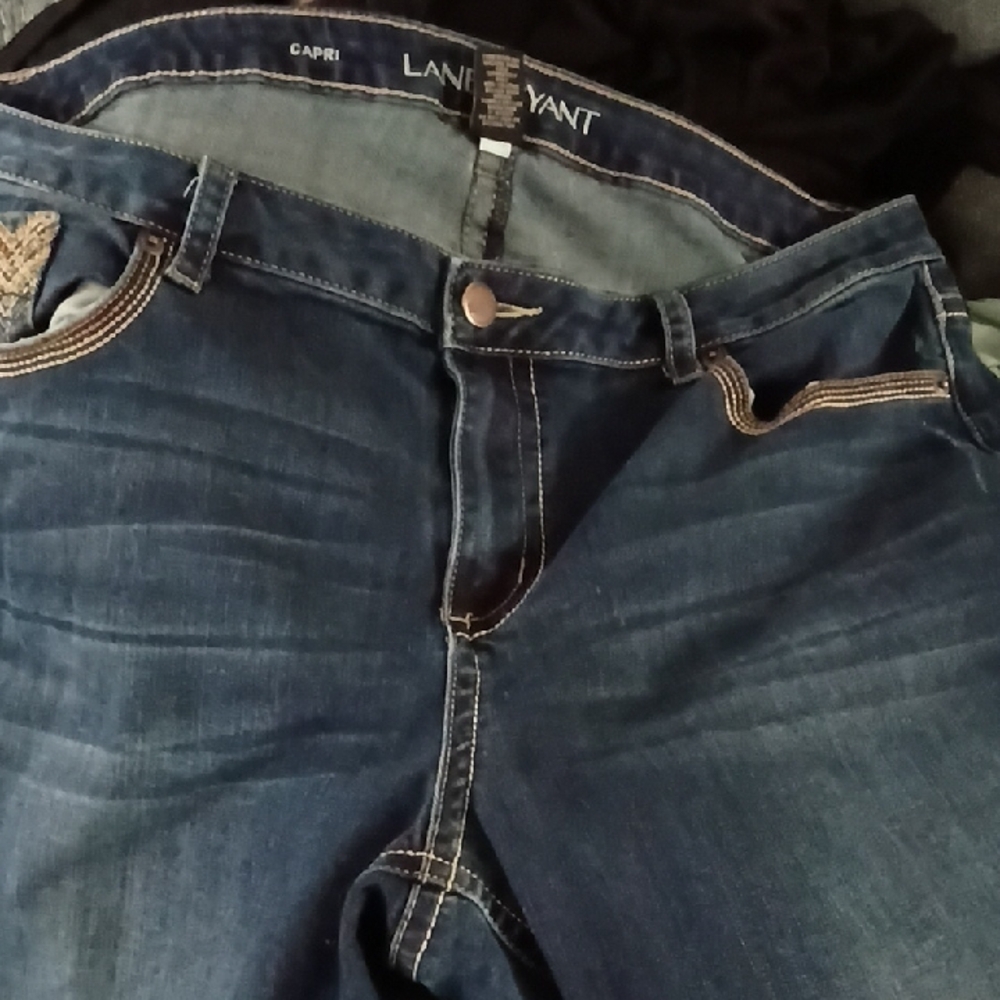 Lane Bryant Dark Blue Cropped Capri Jeans